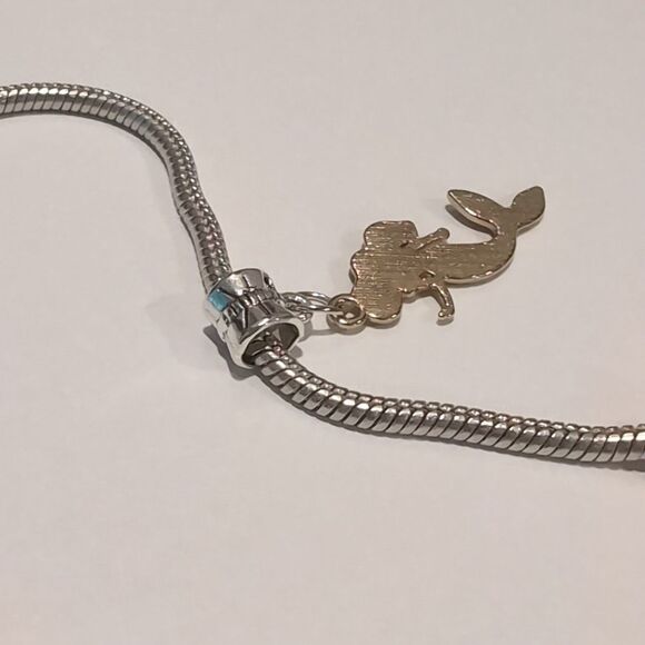 Silver Gold‎ Purple Mermaid Dangle Charm for Pandora Style Bracelet - Picture 4 of 4